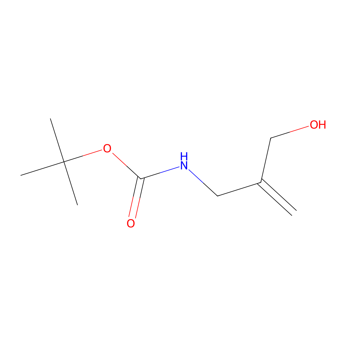 tert-butyl N-(3-hydroxy-2-methylidenepropyl)carbamate molecular structure, CAS 1251455-19-2