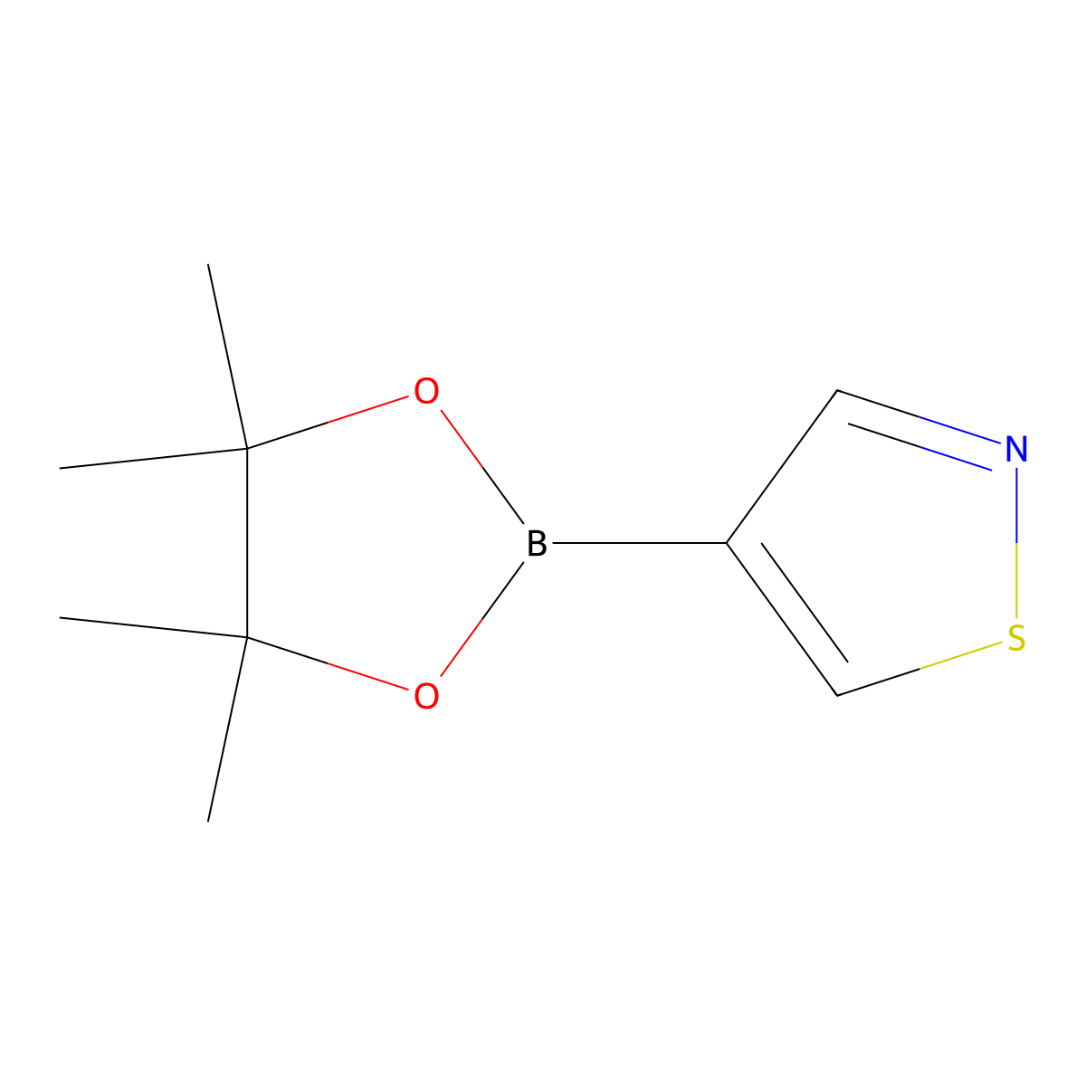 4-(4,4,5,5-Tetramethyl-1,3,2-dioxaborolan-2-yl)isothiazole molecular structure, CAS 1251459-71-8