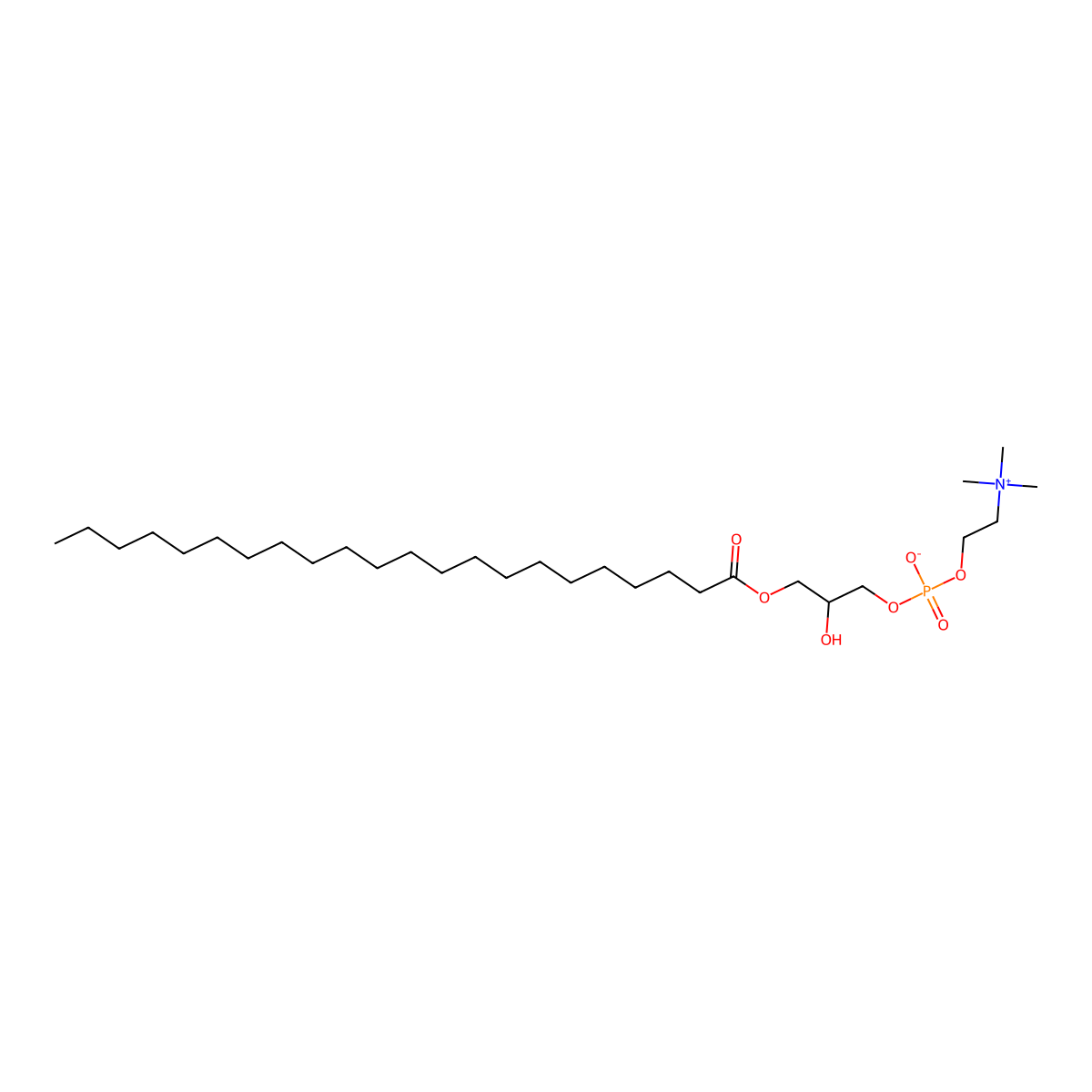 PC(22:0/0:0) molecular structure, CAS 125146-65-8