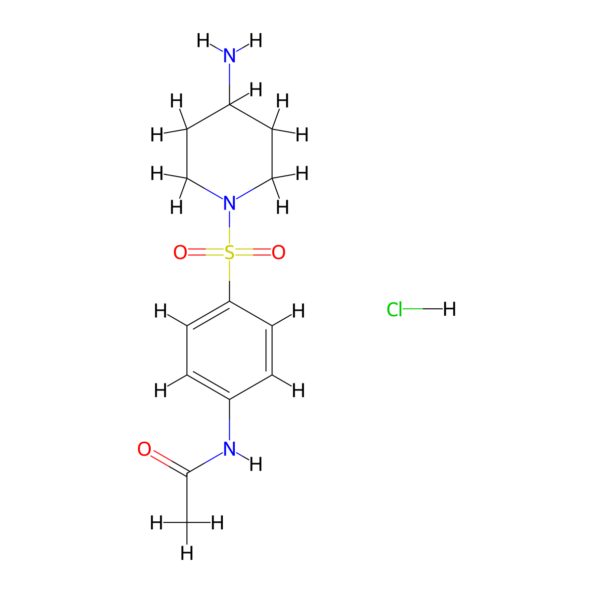 N-{4-[(4-aminopiperidin-1-yl)sulfonyl]phenyl}acetamide hydrochloride molecular structure, CAS 1251463-16-7