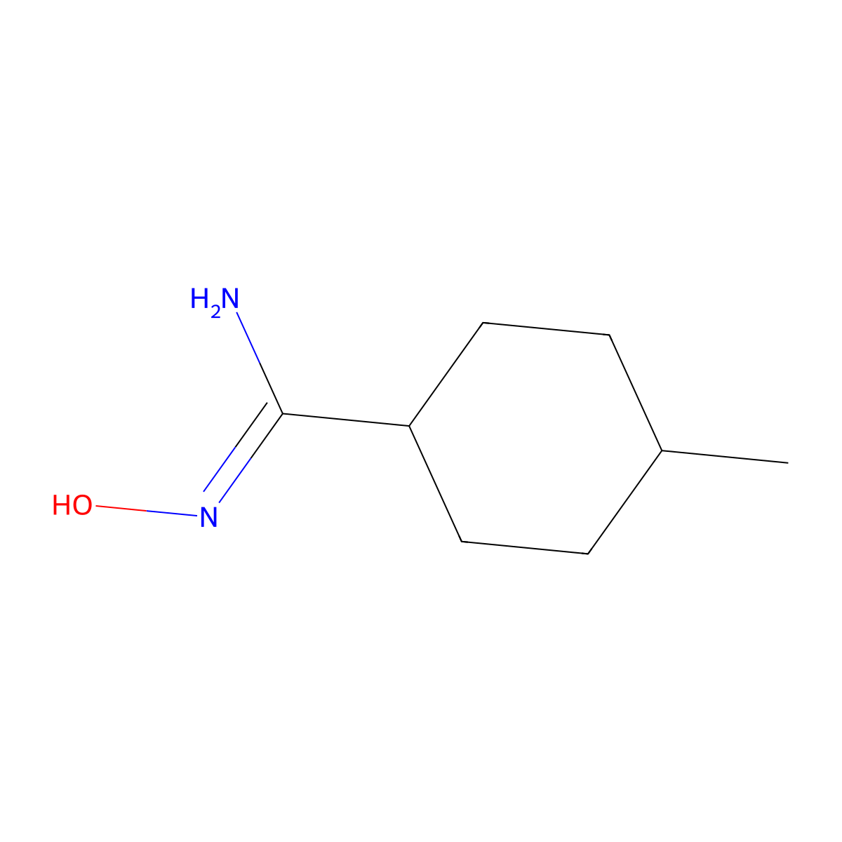 N-hydroxy-4-methylcyclohexane-1-carboximidamide molecular structure, CAS 1251493-24-9