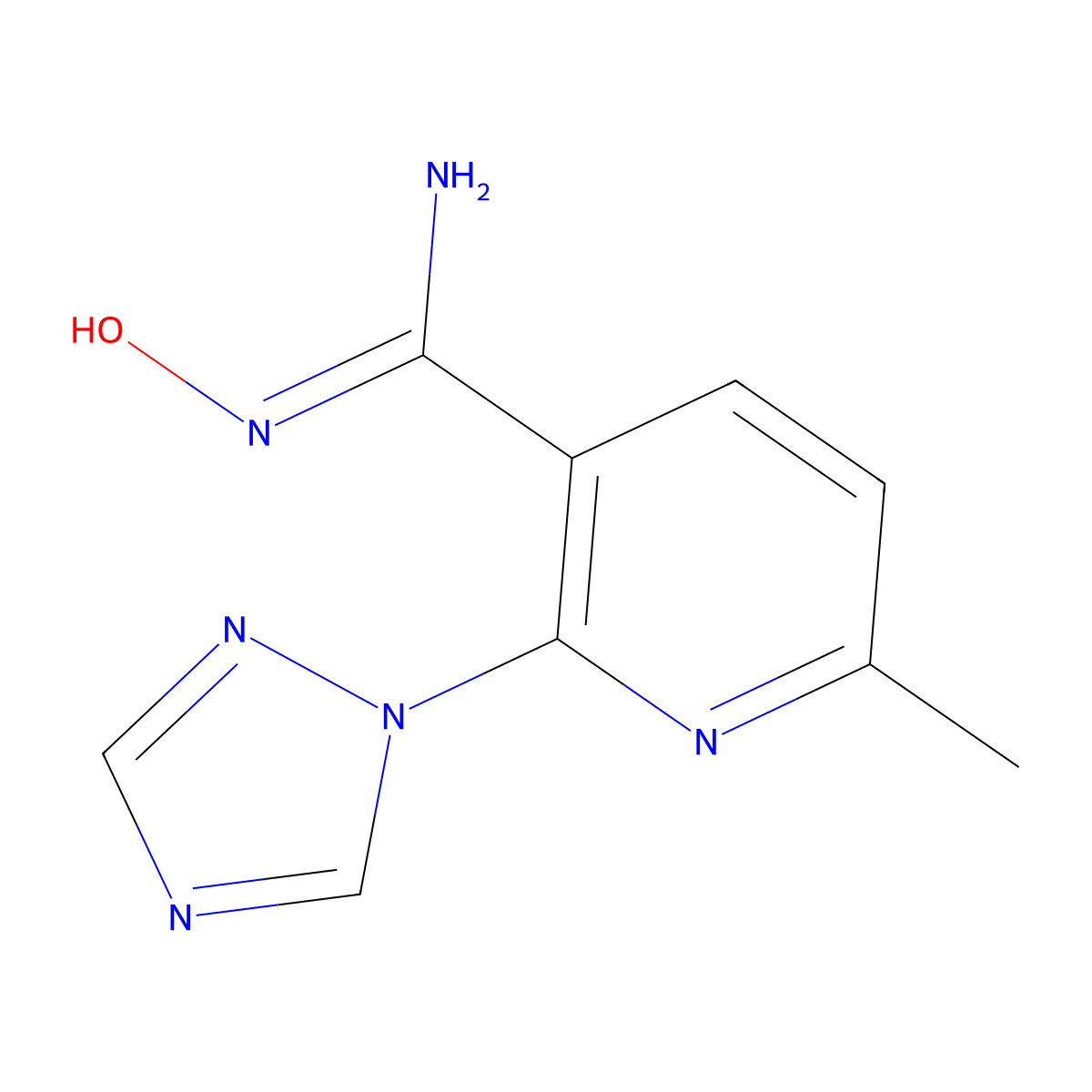 N'-hydroxy-6-methyl-2-(1,2,4-triazol-1-yl)pyridine-3-carboximidamide molecular structure, CAS 1251504-65-0