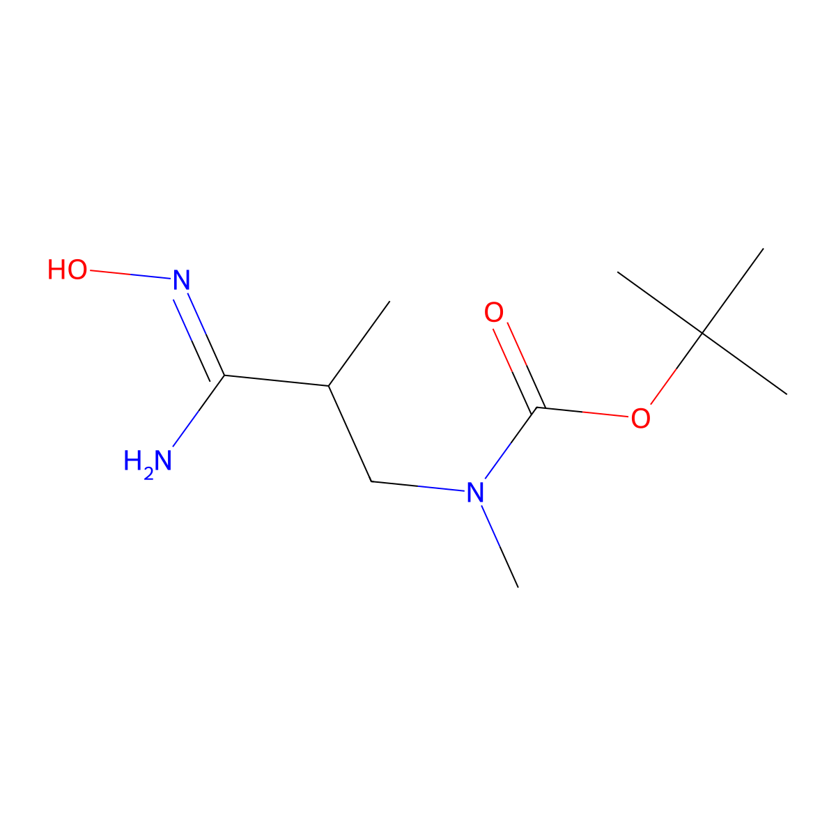 tert-butyl N-[2-(N'-hydroxycarbamimidoyl)-2-methylethyl]-N-methylcarbamate molecular structure, CAS 1251504-91-2