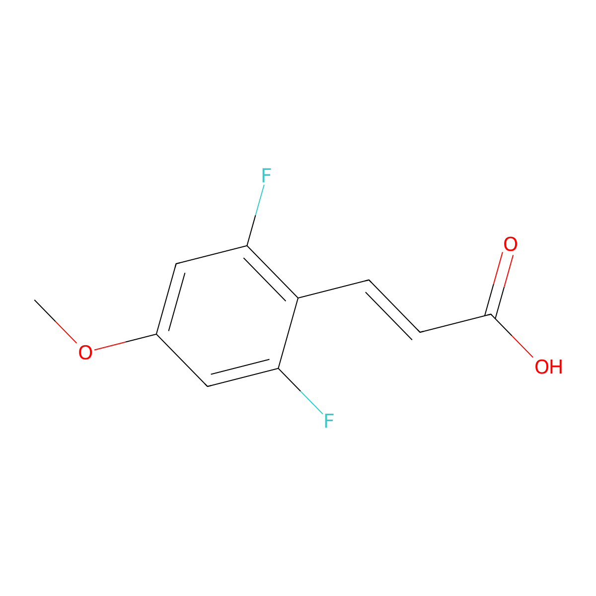 2,6-Difluoro-4-methoxycinnamic acid molecular structure, CAS 1251506-54-3