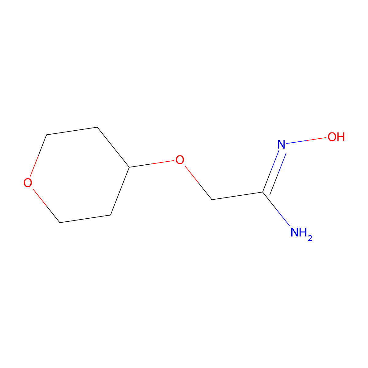 N'-hydroxy-2-(oxan-4-yloxy)ethanimidamide molecular structure, CAS 1251518-82-7