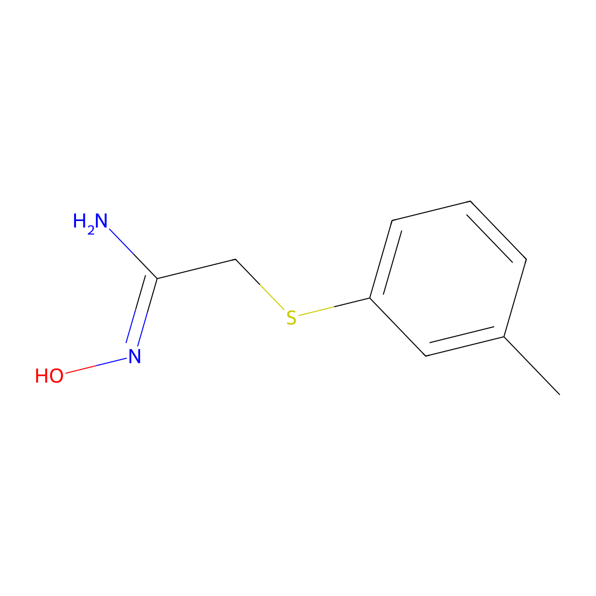 N'-Hydroxy-2-[(3-methylphenyl)sulfanyl]ethanimidamide molecular structure, CAS 1251524-89-6