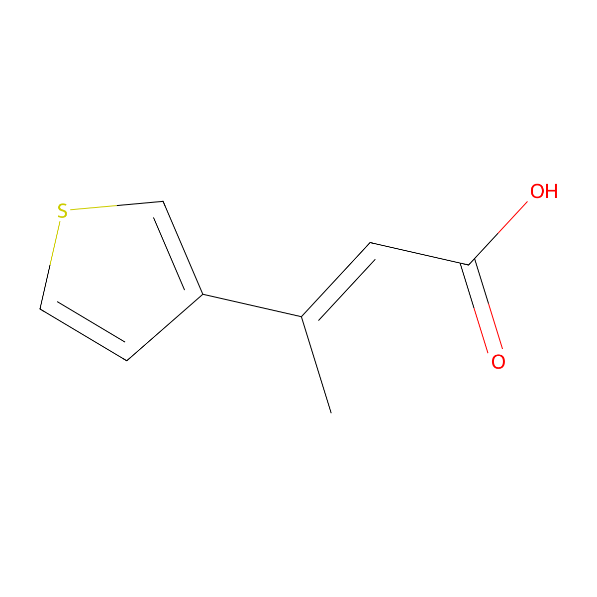 3-(Thiophen-3-yl)but-2-enoic acid molecular structure, CAS 1251526-81-4