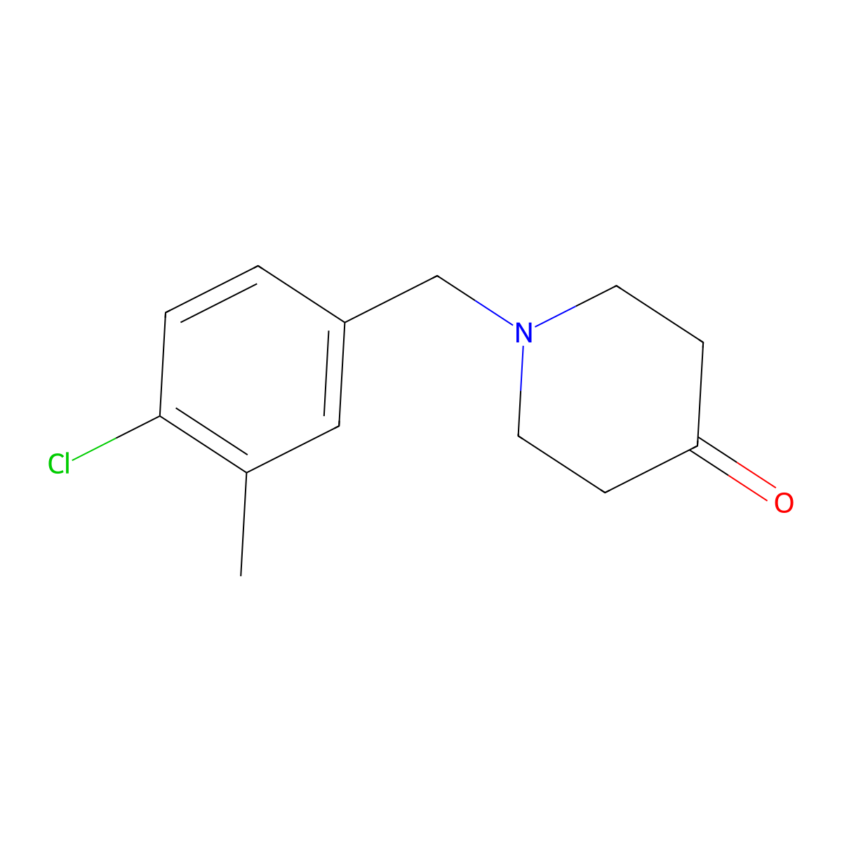1-(4-Chloro-3-methylbenzyl)piperidin-4-one molecular structure, CAS 1251529-07-3
