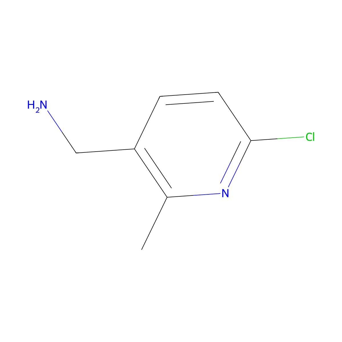 (6-Chloro-2-methylpyridin-3-YL)methanamine molecular structure, CAS 1251529-73-3