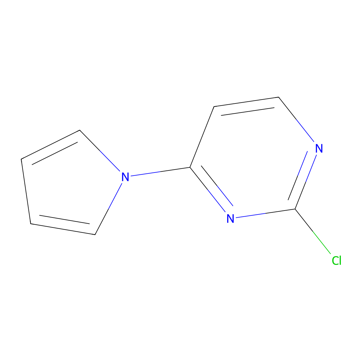 2-chloro-4-(1H-pyrrol-1-yl)Pyrimidine molecular structure, CAS 1251534-07-2