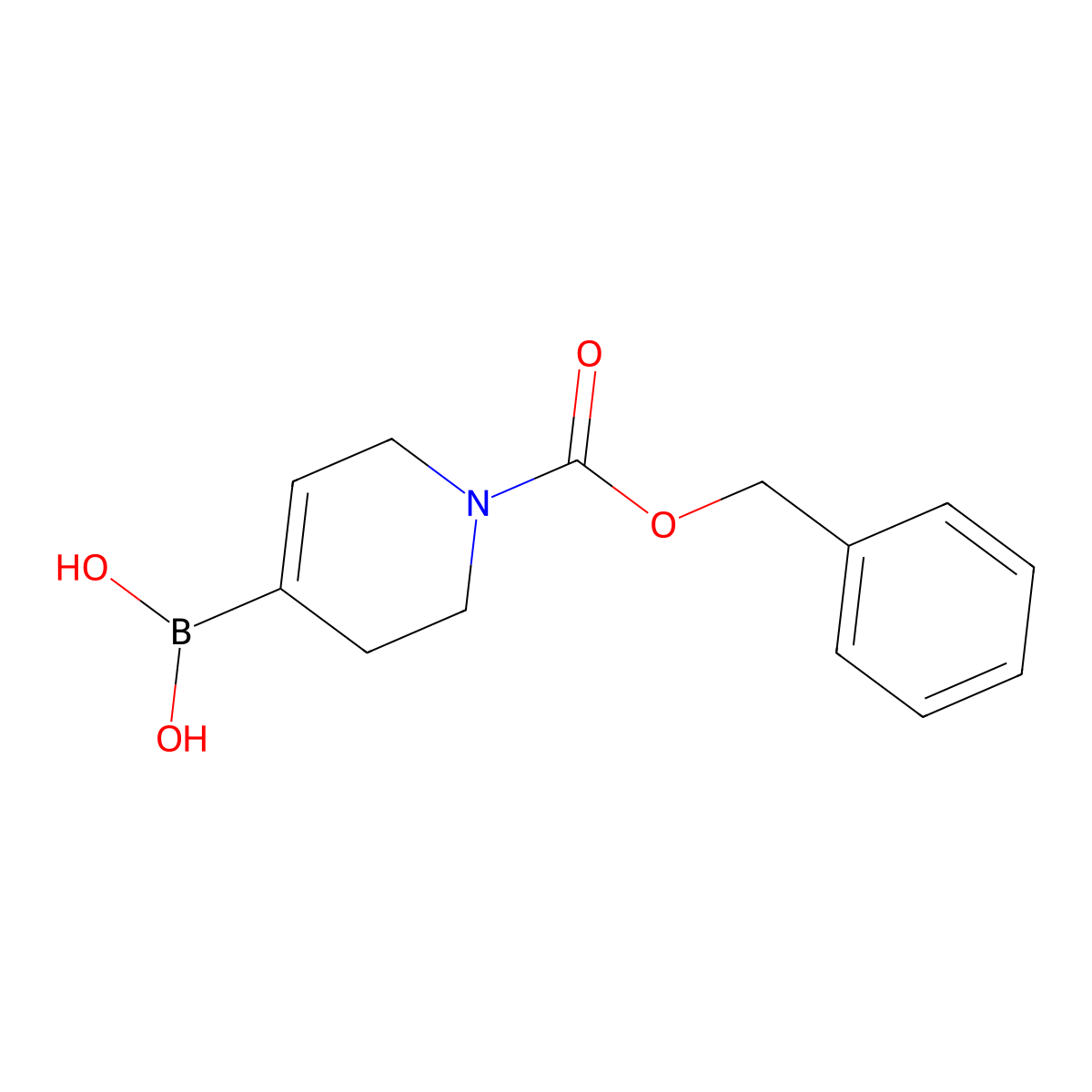 (1-((Benzyloxy)carbonyl)-1,2,3,6-tetrahydropyridin-4-yl)boronic acid molecular structure, CAS 1251537-33-3