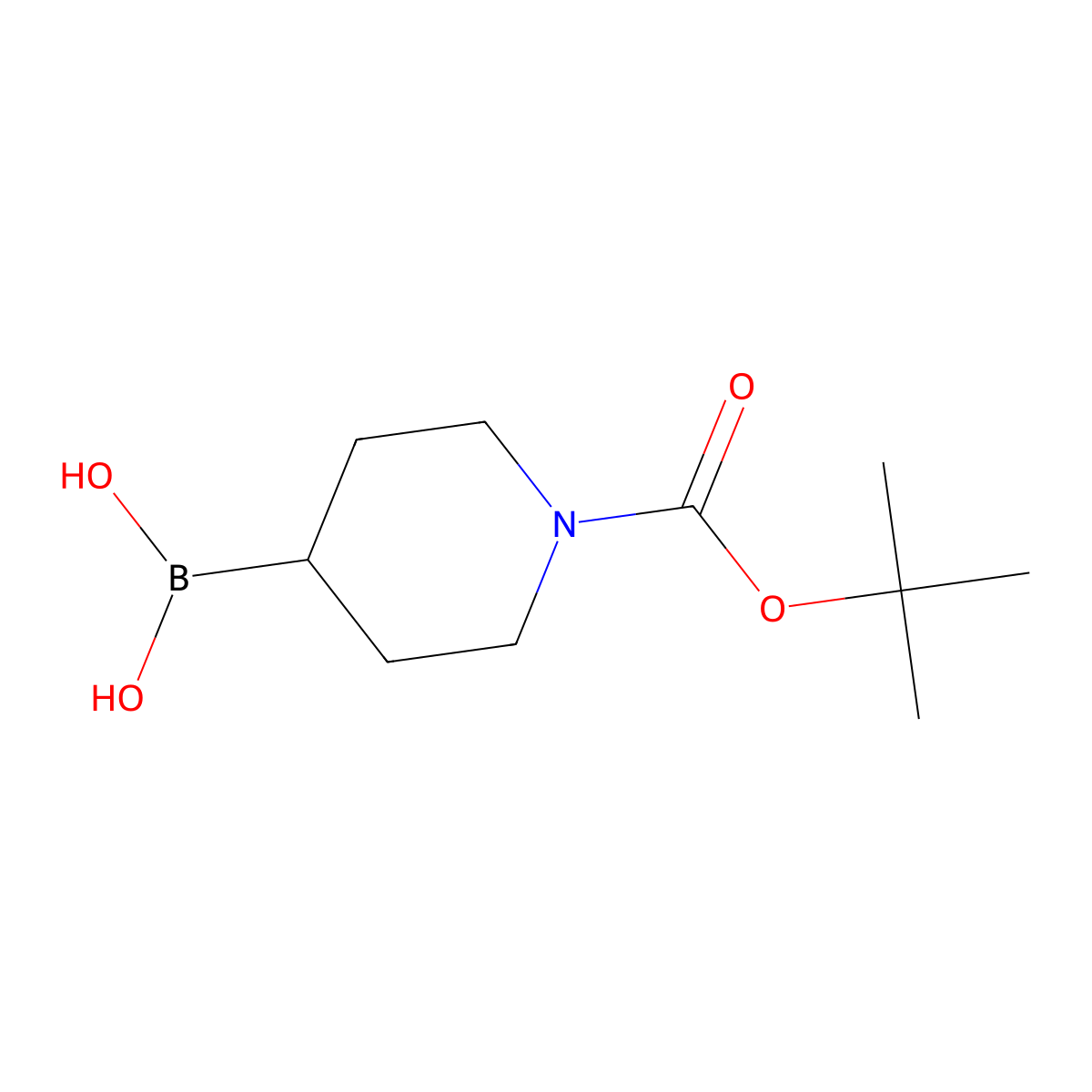 (1-(tert-Butoxycarbonyl)piperidin-4-yl)boronic acid molecular structure, CAS 1251537-39-9