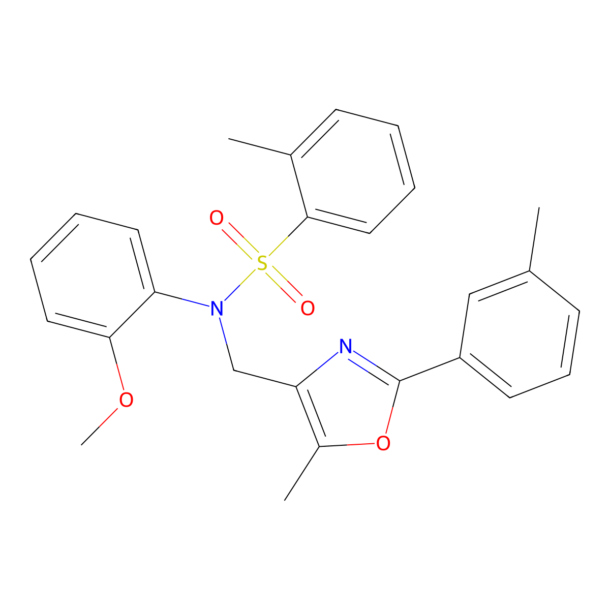 N-(2-methoxyphenyl)-2-methyl-N-((5-methyl-2-(m-tolyl)oxazol-4-yl)methyl)benzenesulfonamide molecular structure, CAS 1251542-66-1