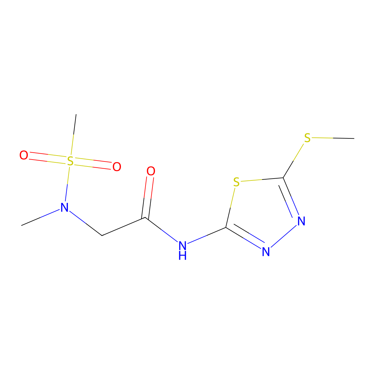 2-(N-methylmethanesulfonamido)-N-[5-(methylsulfanyl)-1,3,4-thiadiazol-2-yl]acetamide molecular structure, CAS 1251542-67-2