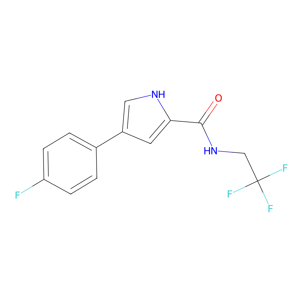4-(4-fluorophenyl)-N-(2,2,2-trifluoroethyl)-1H-pyrrole-2-carboxamide molecular structure, CAS 1251542-75-2