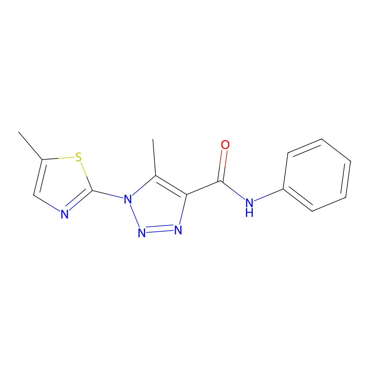 5-methyl-1-(5-methylthiazol-2-yl)-N-phenyl-1H-1,2,3-triazole-4-carboxamide molecular structure, CAS 1251542-93-4