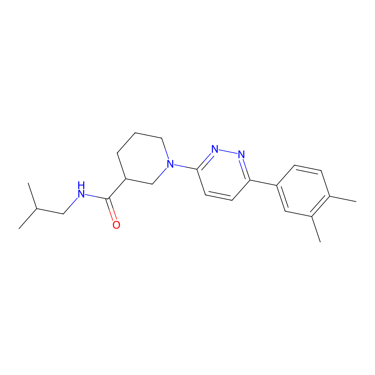 1-[6-(3,4-dimethylphenyl)pyridazin-3-yl]-N-(2-methylpropyl)piperidine-3-carboxamide molecular structure, CAS 1251542-98-9