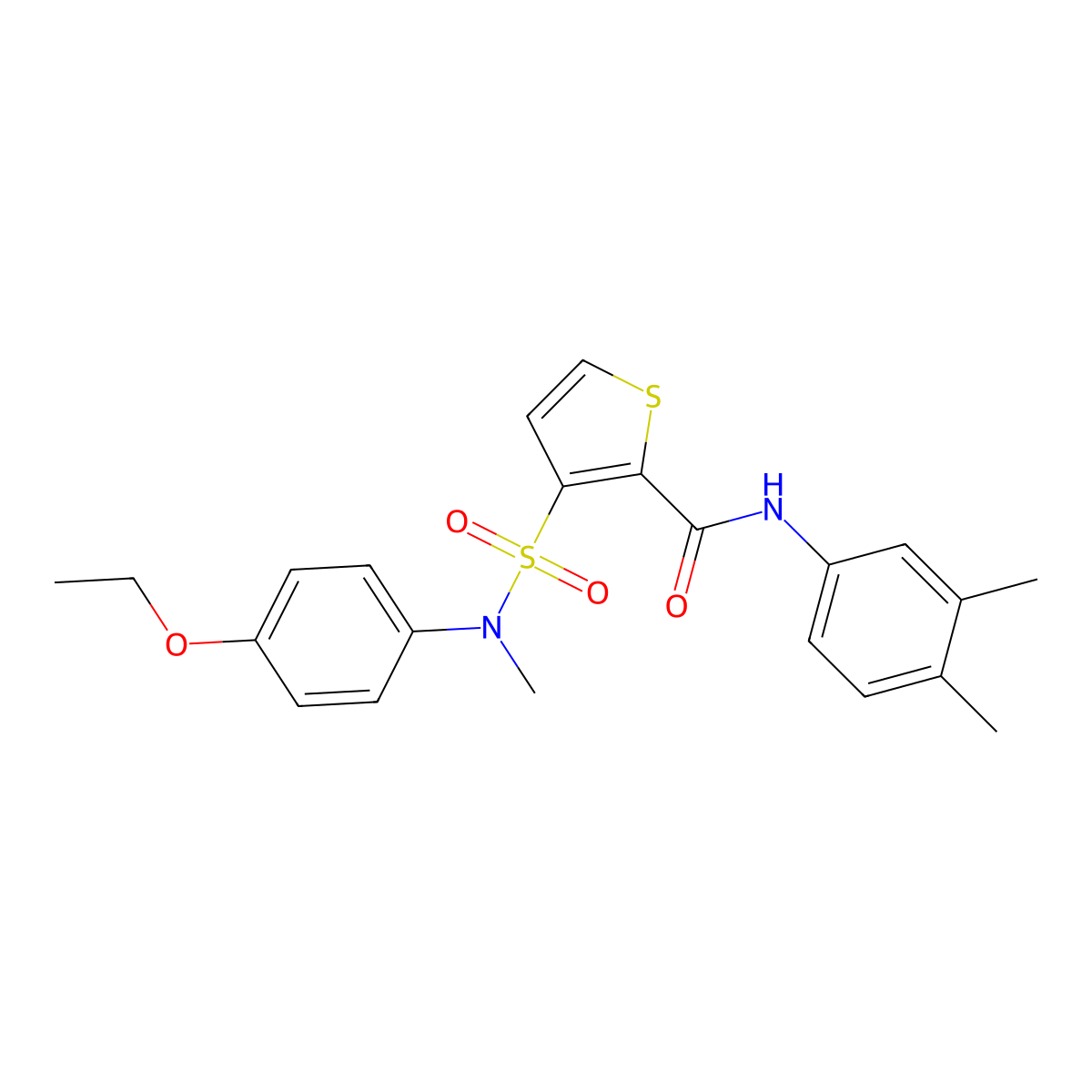N-(3,4-dimethylphenyl)-3-[(4-ethoxyphenyl)(methyl)sulfamoyl]thiophene-2-carboxamide molecular structure, CAS 1251543-11-9