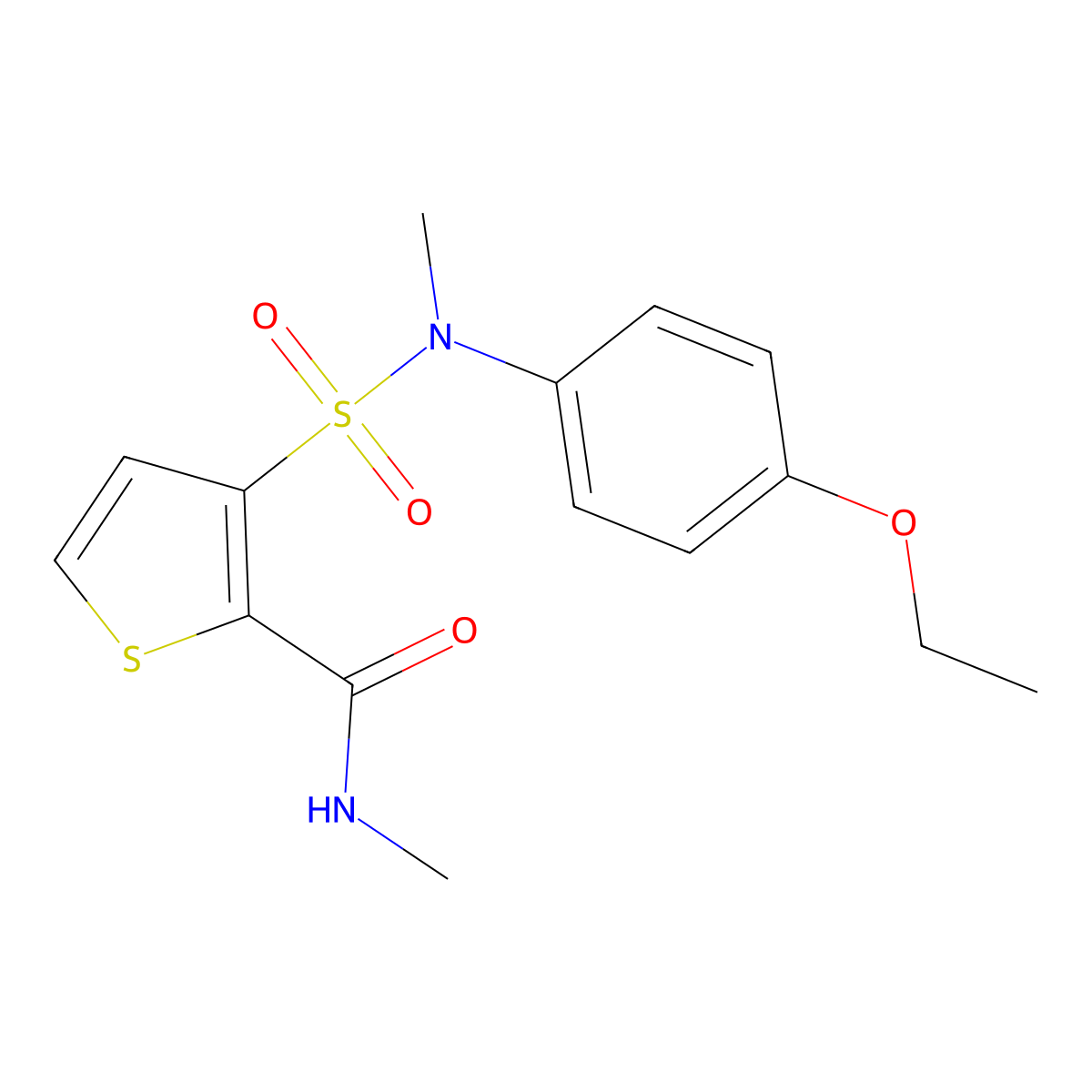 3-[(4-ethoxyphenyl)(methyl)sulfamoyl]-N-methylthiophene-2-carboxamide molecular structure, CAS 1251543-22-2