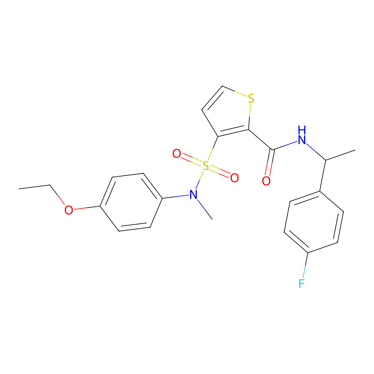 3-[(4-ethoxyphenyl)(methyl)sulfamoyl]-N-[1-(4-fluorophenyl)ethyl]thiophene-2-carboxamide molecular structure, CAS 1251543-32-4