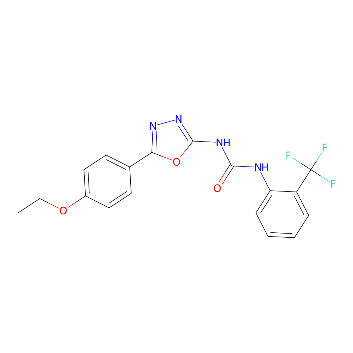 1-(5-(4-Ethoxyphenyl)-1,3,4-oxadiazol-2-yl)-3-(2-(trifluoromethyl)phenyl)urea molecular structure, CAS 1251543-43-7