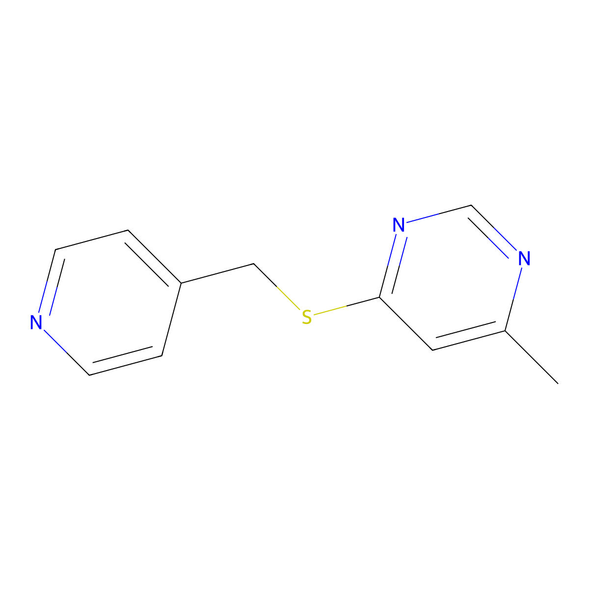 4-Methyl-6-((pyridin-4-ylmethyl)thio)pyrimidine molecular structure, CAS 1251543-55-1