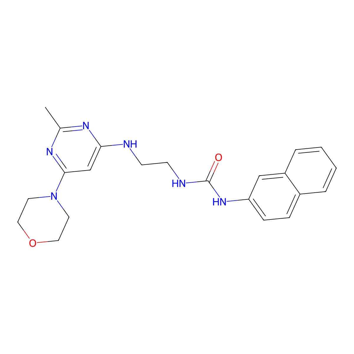 1-(2-((2-Methyl-6-morpholinopyrimidin-4-yl)amino)ethyl)-3-(naphthalen-2-yl)urea molecular structure, CAS 1251543-60-8