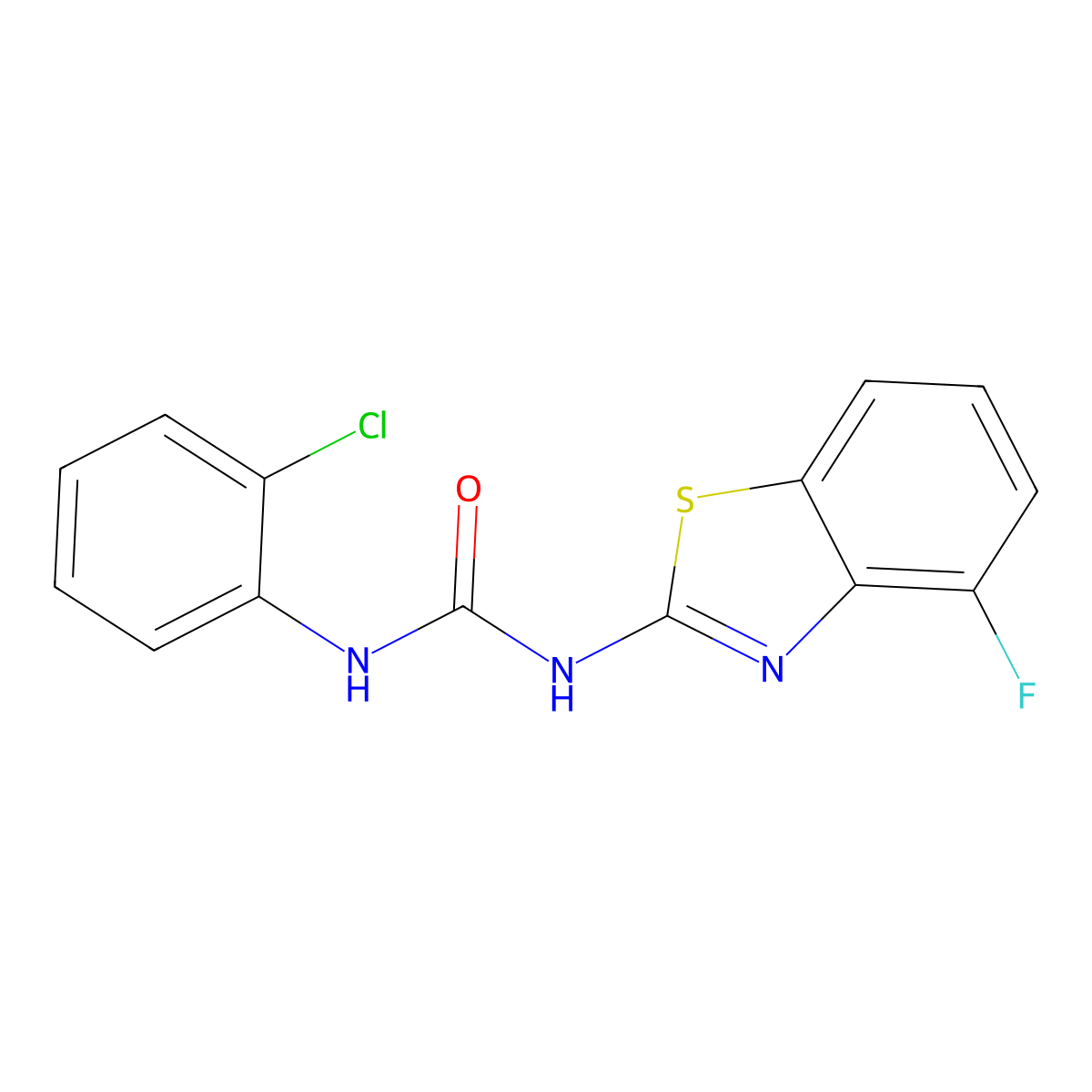 1-(2-Chlorophenyl)-3-(4-fluorobenzo[d]thiazol-2-yl)urea molecular structure, CAS 1251543-73-3