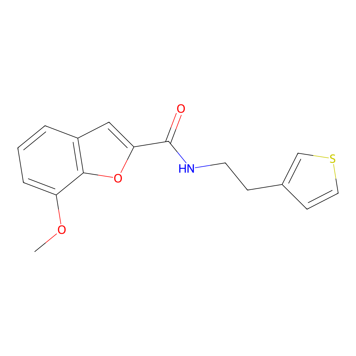 7-methoxy-N-(2-(thiophen-3-yl)ethyl)benzofuran-2-carboxamide molecular structure, CAS 1251543-83-5