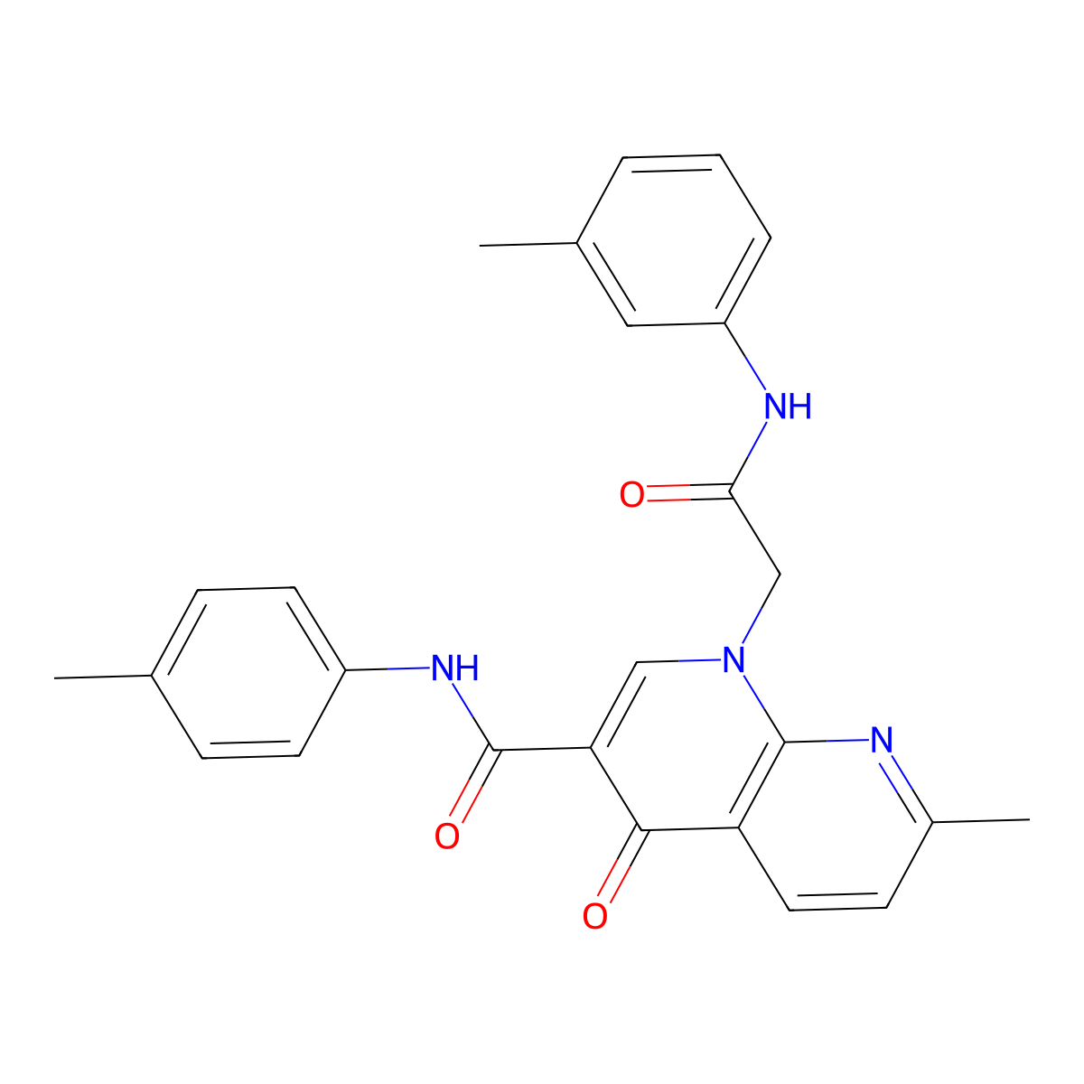 7-methyl-4-oxo-1-(2-oxo-2-(m-tolylamino)ethyl)-N-(p-tolyl)-1,4-dihydro-1,8-naphthyridine-3-carboxamide molecular structure, CAS 1251543-85-7