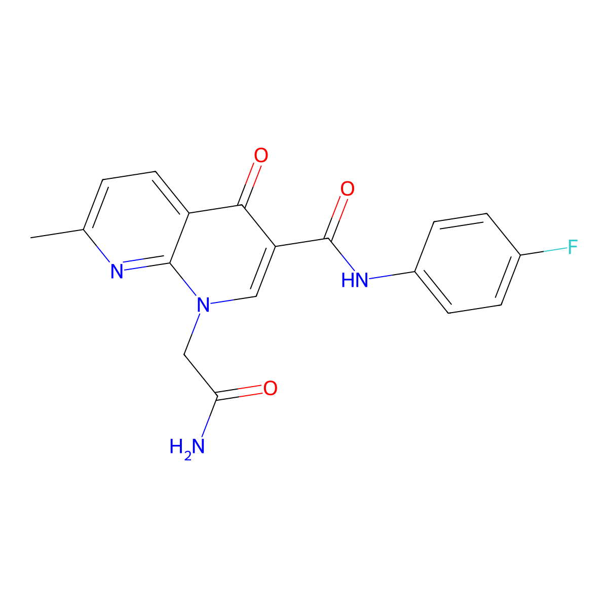 1-(2-amino-2-oxoethyl)-N-(4-fluorophenyl)-7-methyl-4-oxo-1,4-dihydro-1,8-naphthyridine-3-carboxamide molecular structure, CAS 1251543-98-2