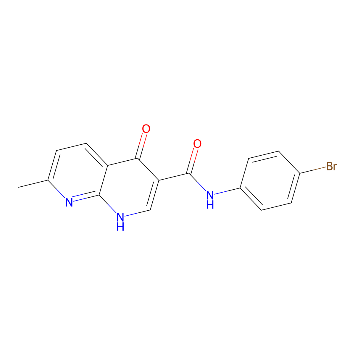 N-(4-bromophenyl)-7-methyl-4-oxo-1,4-dihydro-1,8-naphthyridine-3-carboxamide molecular structure, CAS 1251544-06-5