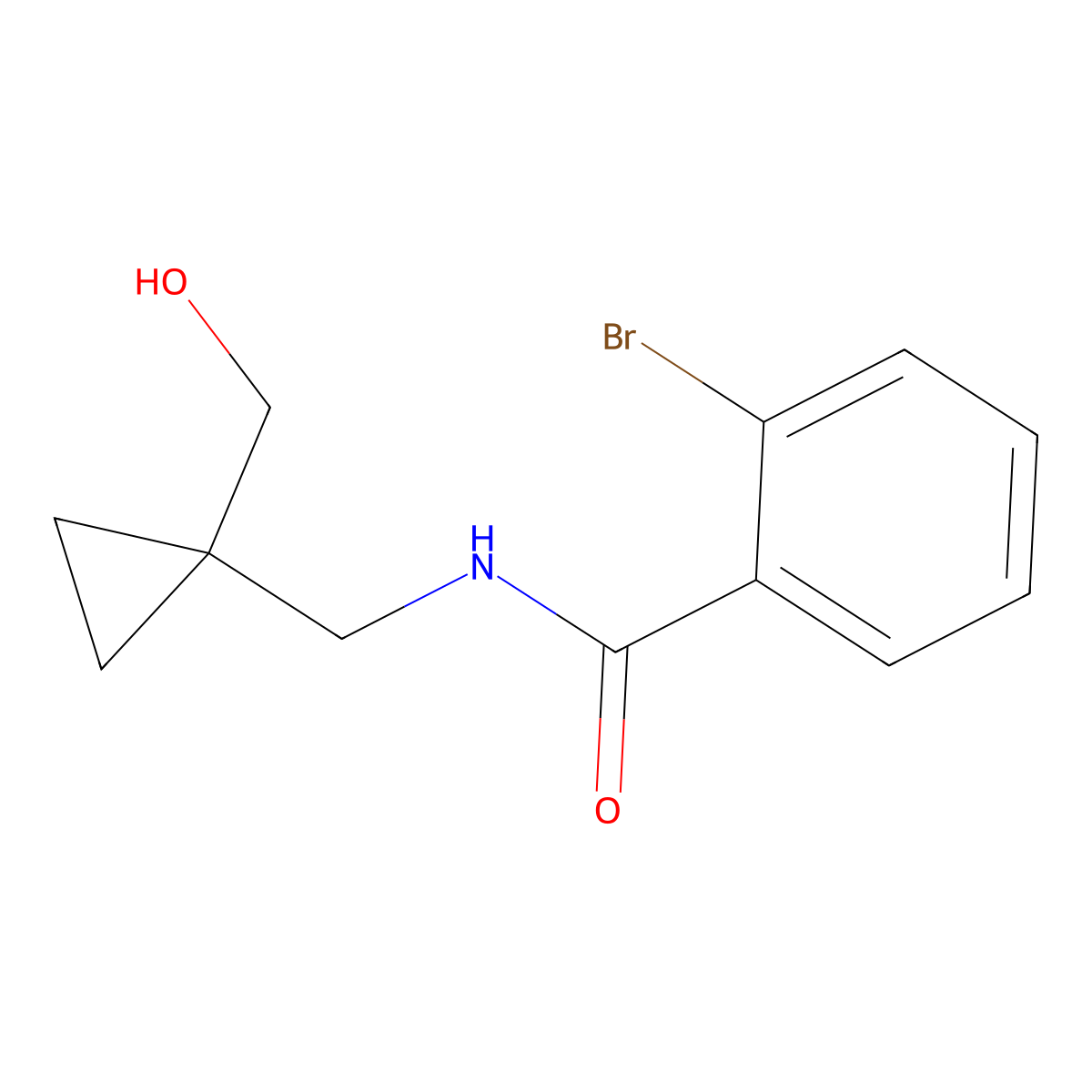 2-bromo-N-((1-(hydroxymethyl)cyclopropyl)methyl)benzamide molecular structure, CAS 1251544-10-1
