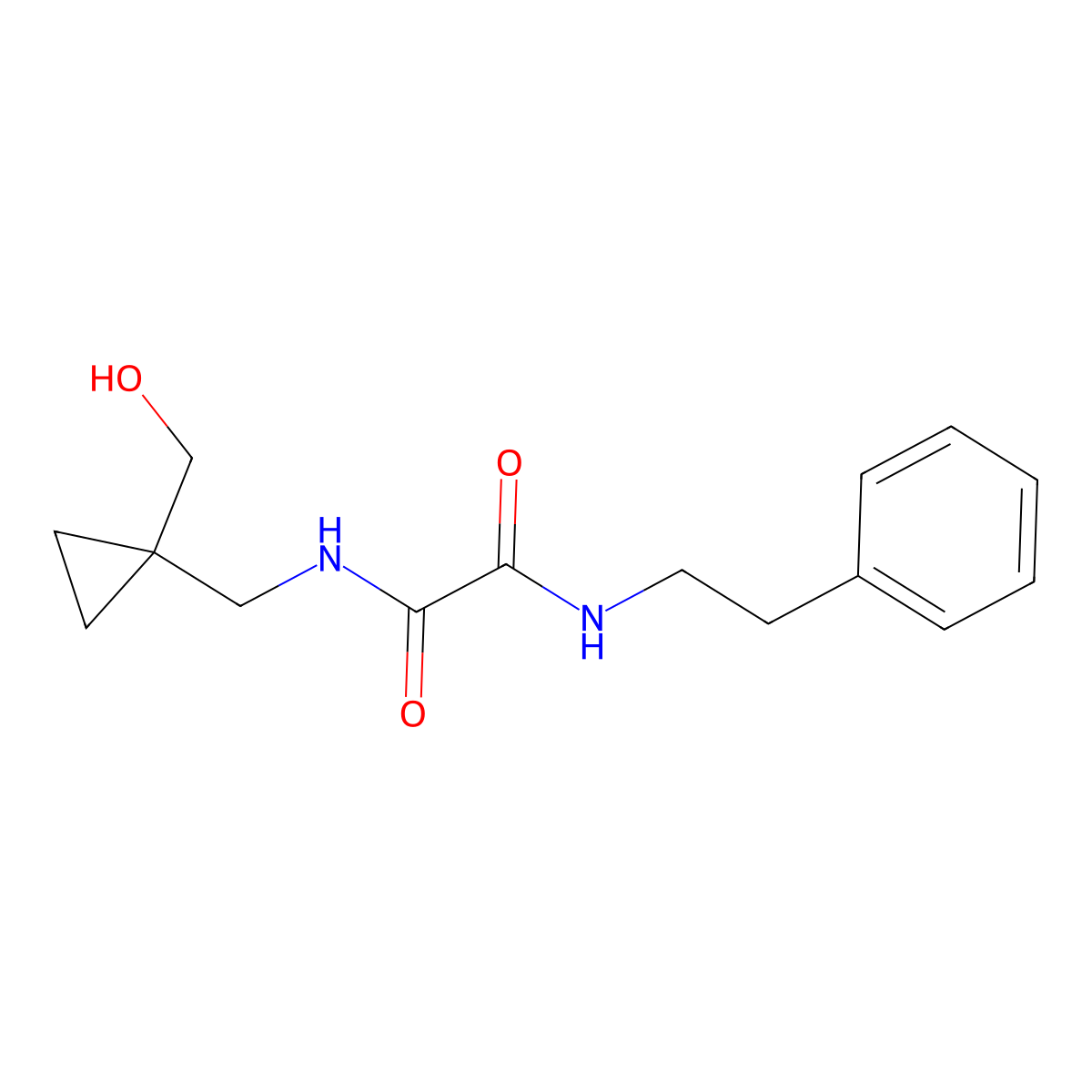 N1-((1-(hydroxymethyl)cyclopropyl)methyl)-N2-phenethyloxalamide molecular structure, CAS 1251544-21-4