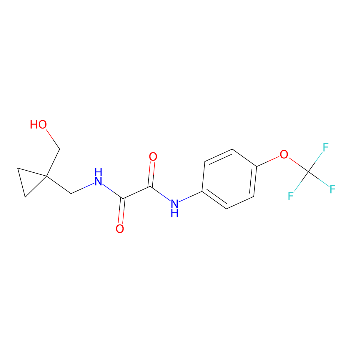 N1-((1-(hydroxymethyl)cyclopropyl)methyl)-N2-(4-(trifluoromethoxy)phenyl)oxalamide molecular structure, CAS 1251544-25-8