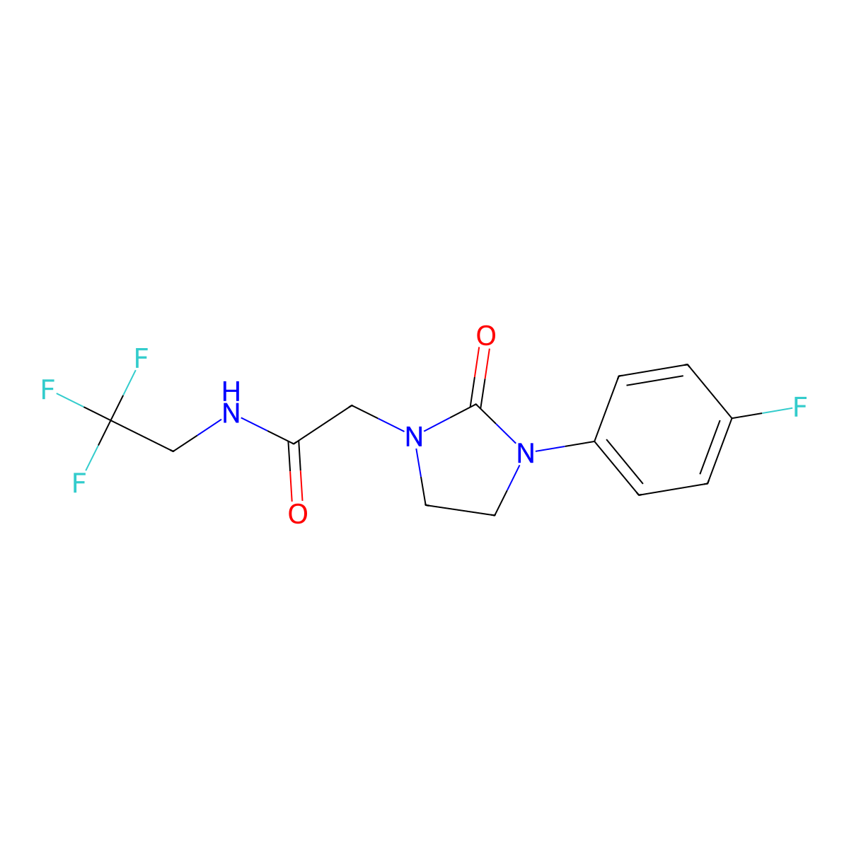 2-[3-(4-fluorophenyl)-2-oxoimidazolidin-1-yl]-N-(2,2,2-trifluoroethyl)acetamide molecular structure, CAS 1251544-27-0