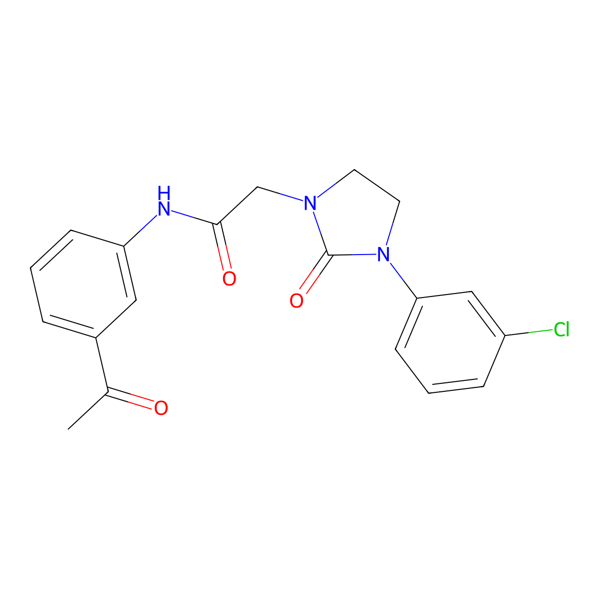 N-(3-acetylphenyl)-2-[3-(3-chlorophenyl)-2-oxoimidazolidin-1-yl]acetamide molecular structure, CAS 1251544-36-1