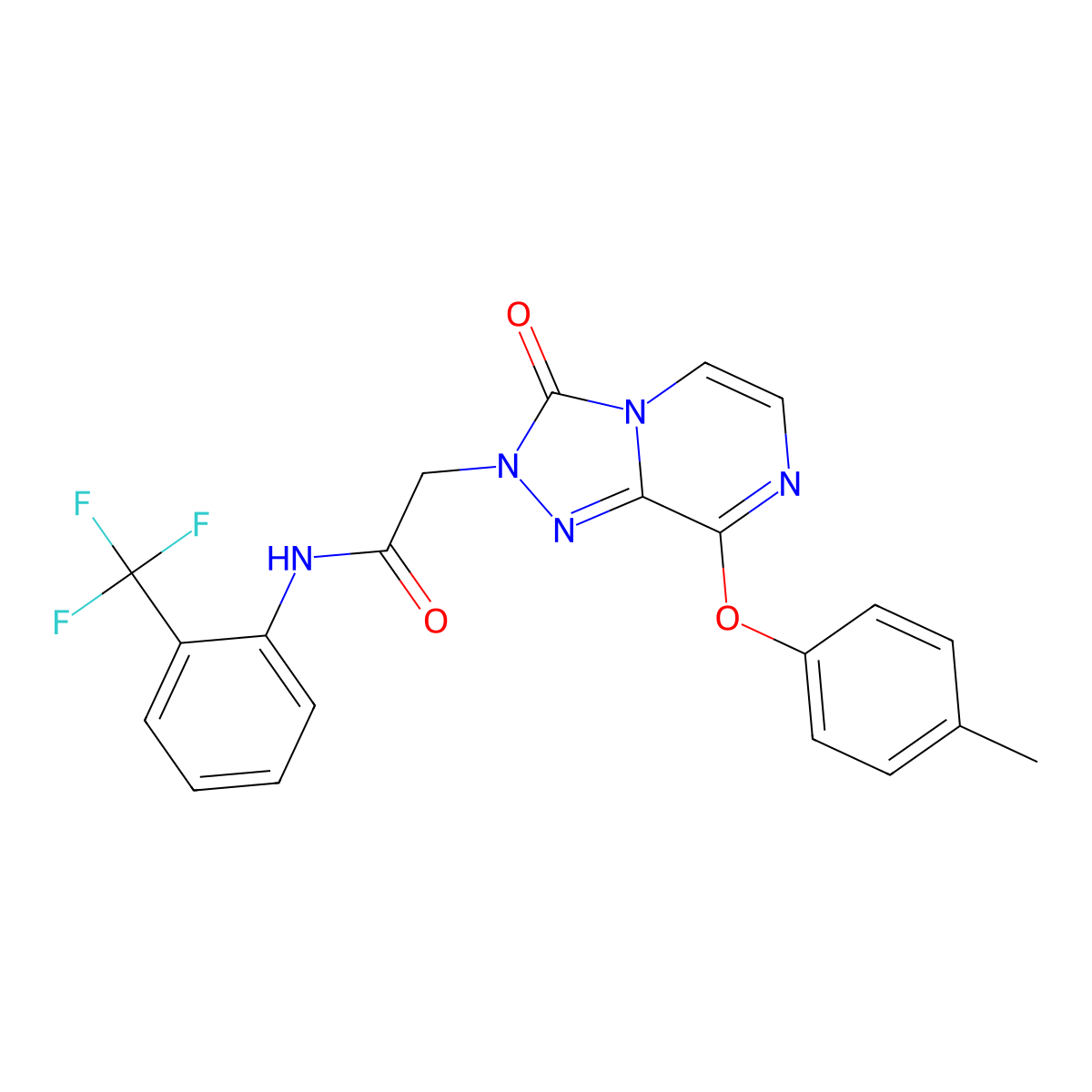 2-[8-(4-methylphenoxy)-3-oxo-2H,3H-[1,2,4]triazolo[4,3-a]pyrazin-2-yl]-N-[2-(trifluoromethyl)phenyl]acetamide molecular structure, CAS 1251544-45-2