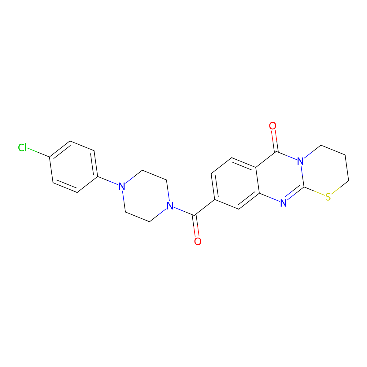 9-(4-(4-chlorophenyl)piperazine-1-carbonyl)-3,4-dihydro-[1,3]thiazino[2,3-b]quinazolin-6(2H)-one molecular structure, CAS 1251544-48-5