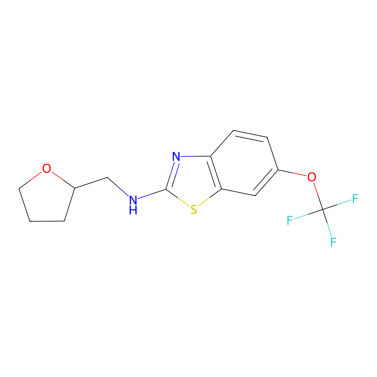 N-((tetrahydrofuran-2-yl)methyl)-6-(trifluoromethoxy)benzo[d]thiazol-2-amine molecular structure, CAS 1251544-50-9