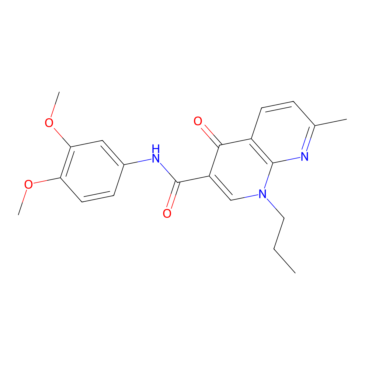 N-(3,4-dimethoxyphenyl)-7-methyl-4-oxo-1-propyl-1,4-dihydro-1,8-naphthyridine-3-carboxamide molecular structure, CAS 1251544-51-0