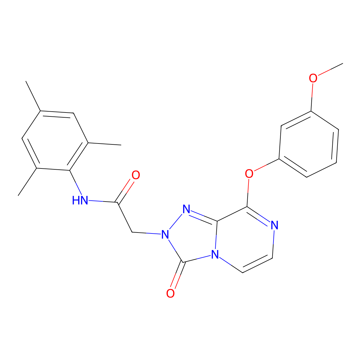 N-mesityl-2-(8-(3-methoxyphenoxy)-3-oxo-[1,2,4]triazolo[4,3-a]pyrazin-2(3H)-yl)acetamide molecular structure, CAS 1251544-52-1
