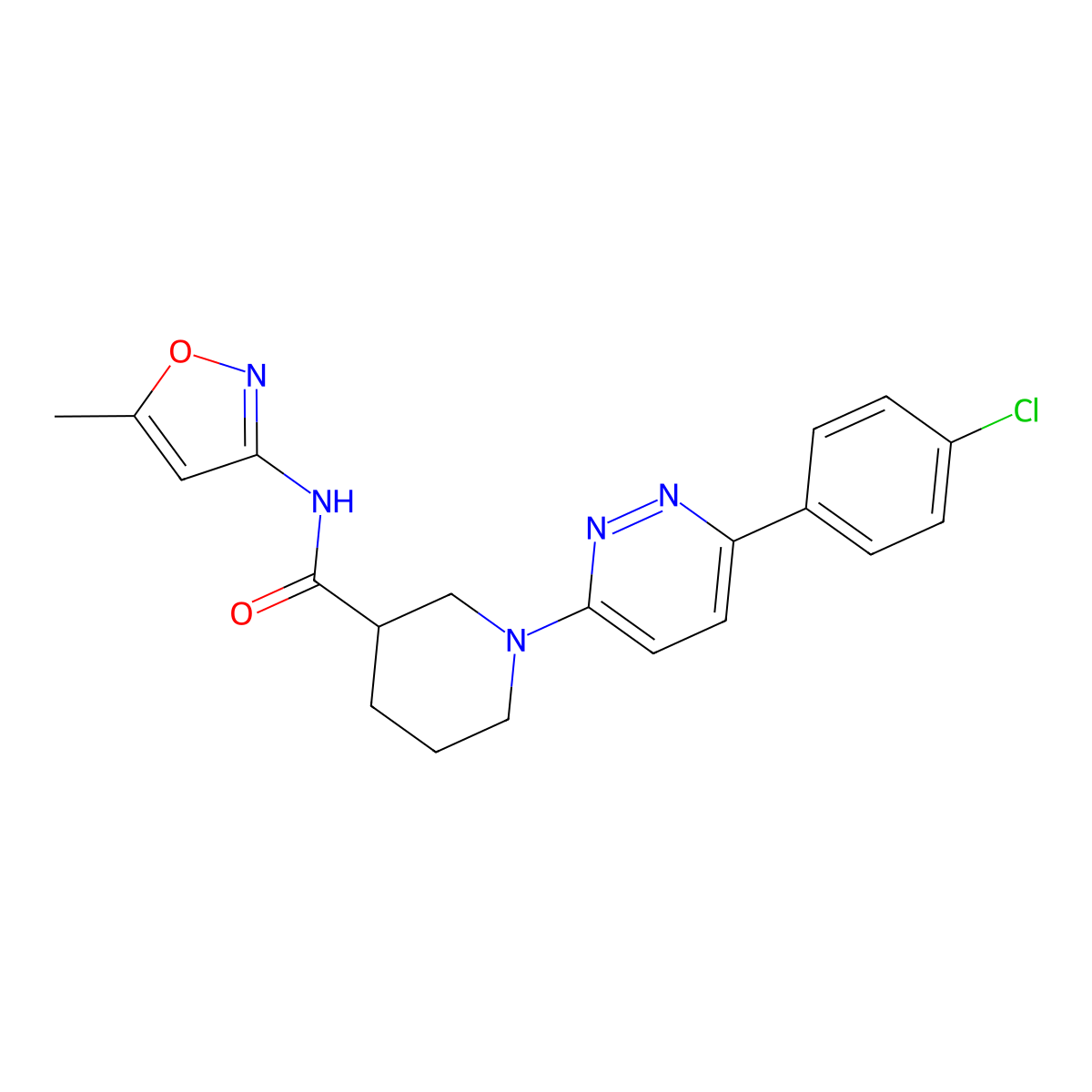 1-(6-(4-chlorophenyl)pyridazin-3-yl)-N-(5-methylisoxazol-3-yl)piperidine-3-carboxamide molecular structure, CAS 1251544-53-2