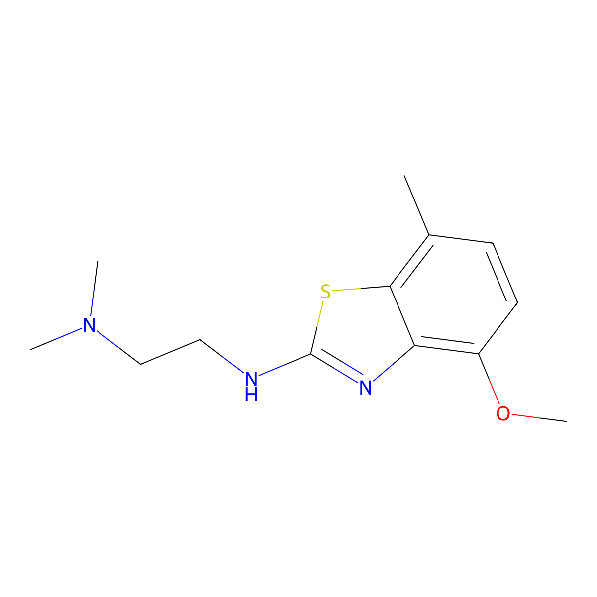 N1-(4-methoxy-7-methylbenzo[d]thiazol-2-yl)-N2,N2-dimethylethane-1,2-diamine molecular structure, CAS 1251544-61-2