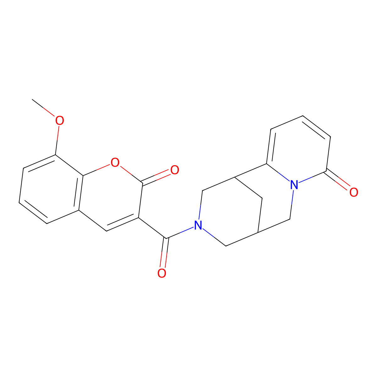 3-(8-methoxy-2-oxo-2H-chromene-3-carbonyl)-3,4,5,6-tetrahydro-1H-1,5-methanopyrido[1,2-a][1,5]diazocin-8(2H)-one molecular structure, CAS 1251544-66-7
