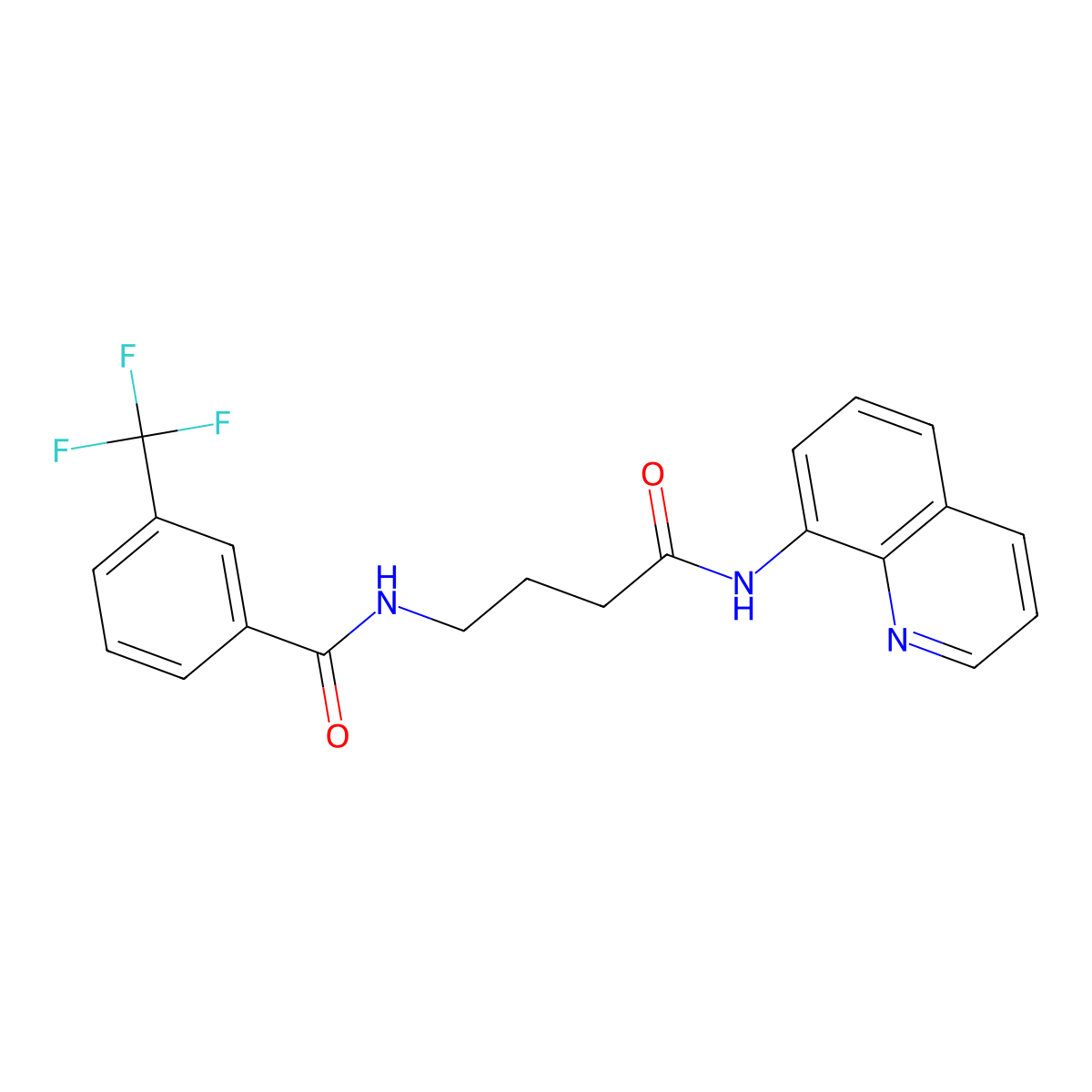 N-(4-oxo-4-(quinolin-8-ylamino)butyl)-3-(trifluoromethyl)benzamide molecular structure, CAS 1251544-71-4