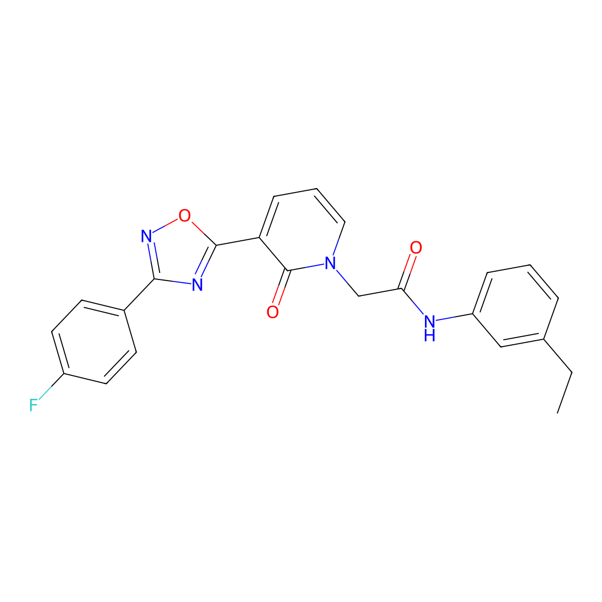 N-(3-ethylphenyl)-2-(3-(3-(4-fluorophenyl)-1,2,4-oxadiazol-5-yl)-2-oxopyridin-1(2H)-yl)acetamide molecular structure, CAS 1251544-79-2