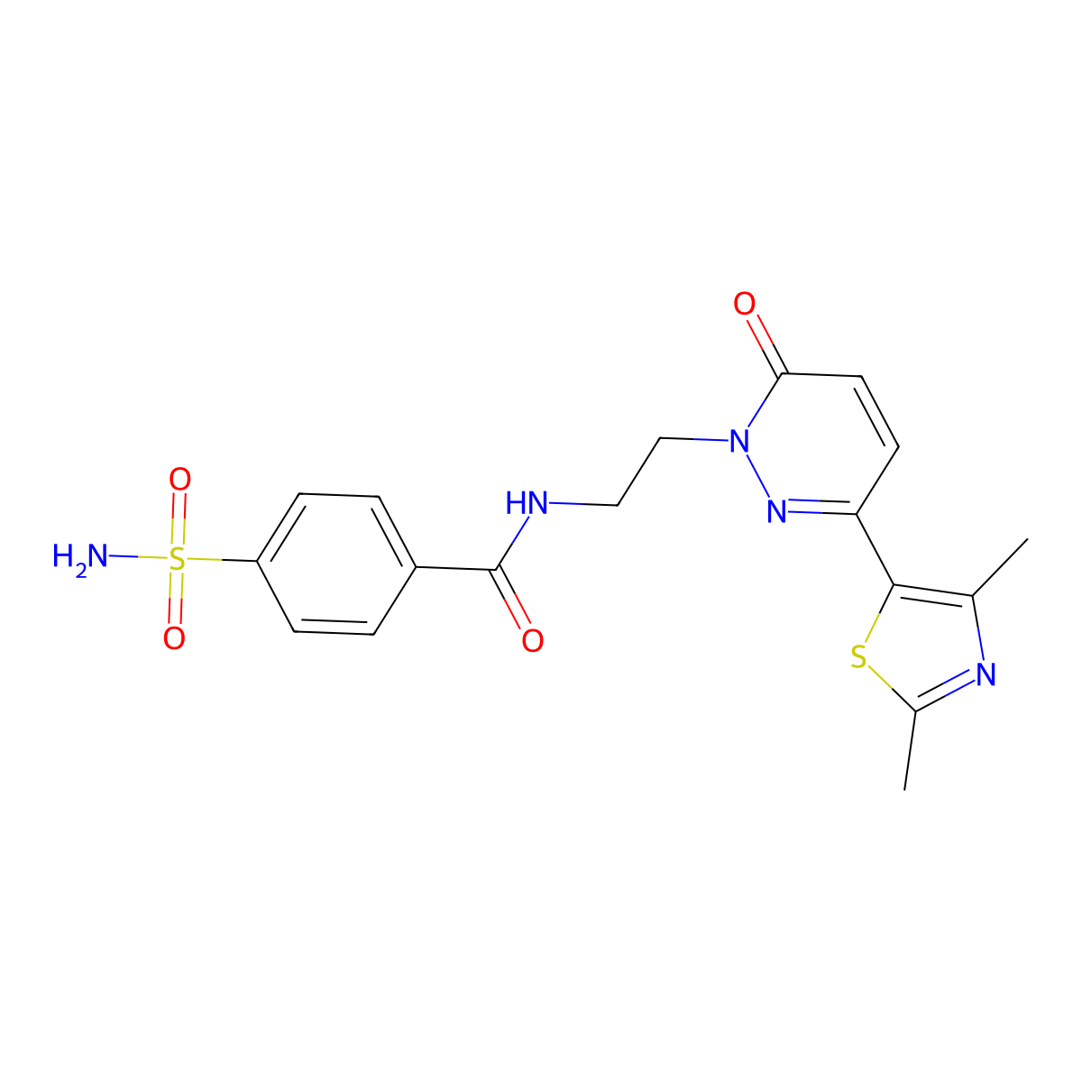 N-(2-(3-(2,4-dimethylthiazol-5-yl)-6-oxopyridazin-1(6H)-yl)ethyl)-4-sulfamoylbenzamide molecular structure, CAS 1251544-82-7