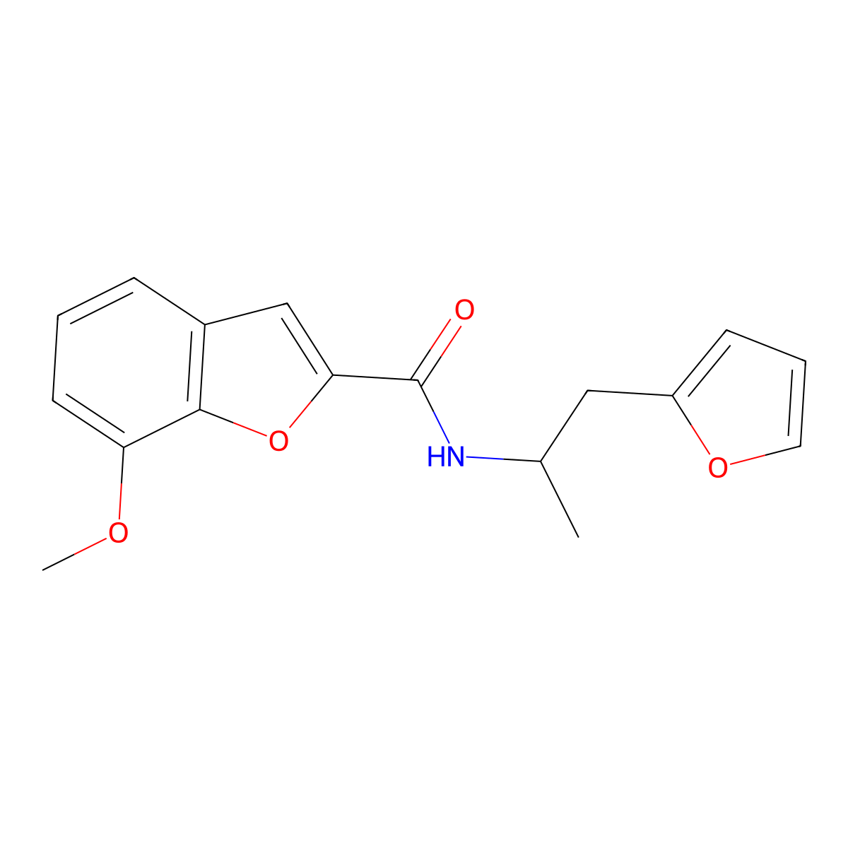N-(1-(furan-2-yl)propan-2-yl)-7-methoxybenzofuran-2-carboxamide molecular structure, CAS 1251544-84-9