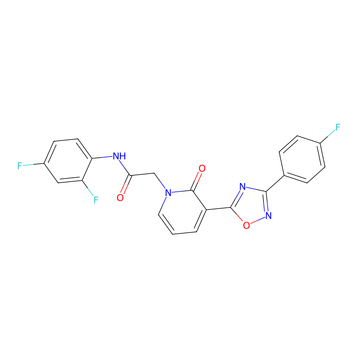 N-(2,4-difluorophenyl)-2-(3-(3-(4-fluorophenyl)-1,2,4-oxadiazol-5-yl)-2-oxopyridin-1(2H)-yl)acetamide molecular structure, CAS 1251544-91-8